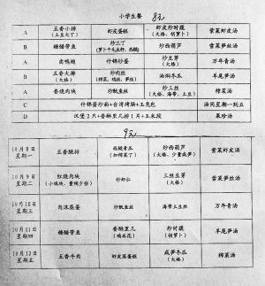 宁波聚卿舫食品有限公司提供的一周营养午餐菜单