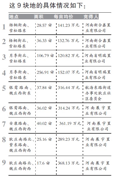 9块地具体情况