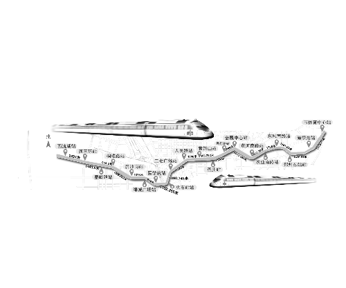 地铁1号线一期工程各站点间距离示意图