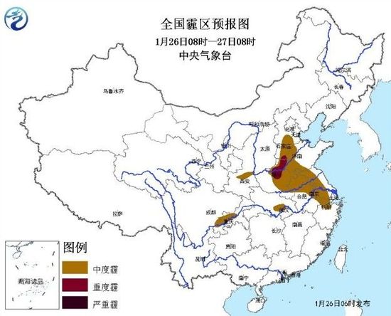 全国霾区预报图