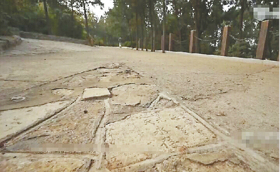 济南英雄山景区内墓碑被当铺路石 网友吐槽“太离谱”